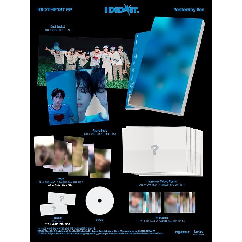 SET商品 IDID I did it 3 SET AFTER SUNSET YESTERDAY Ver 韓国盤 CDライター K-POP アジア 