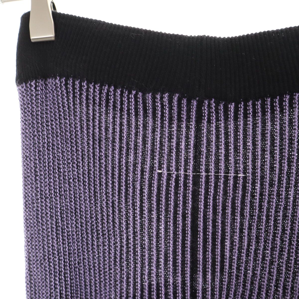 MM6 Maison Margiela エムエムシックス メゾンマルジェラ イタリア製 ボーダー柄 長袖 ニット 上下セットアップ S ブラック レディース MM6 Maison Margiela エムエムシックス メゾンマルジェラ イタリア製