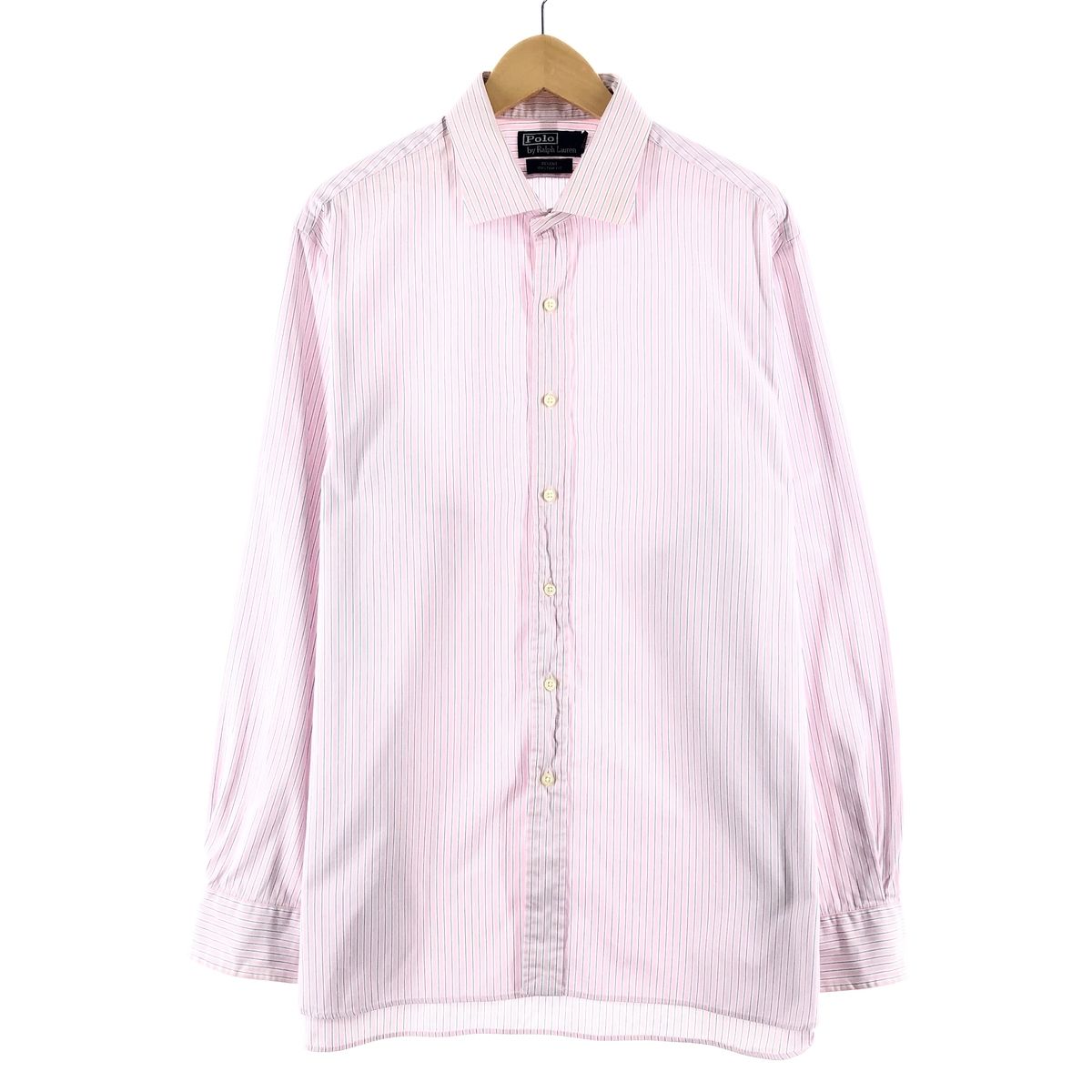 古着 ラルフローレン Ralph Lauren 長袖 コットンストライプシャツ メンズXL/eaa373772
