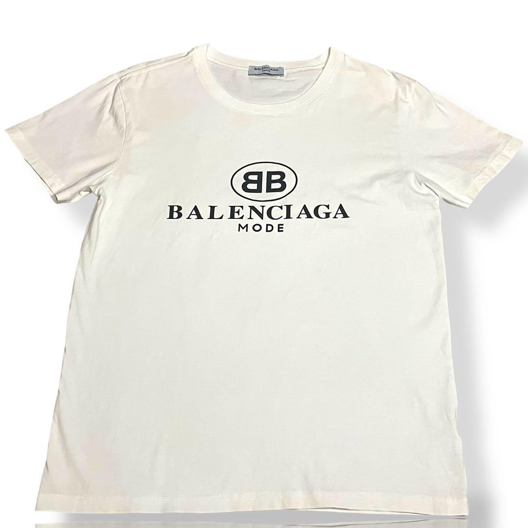 美品　バレンシアガ　BALENCIAGA 　BBロゴ　Tシャツ　ホワイト　綿