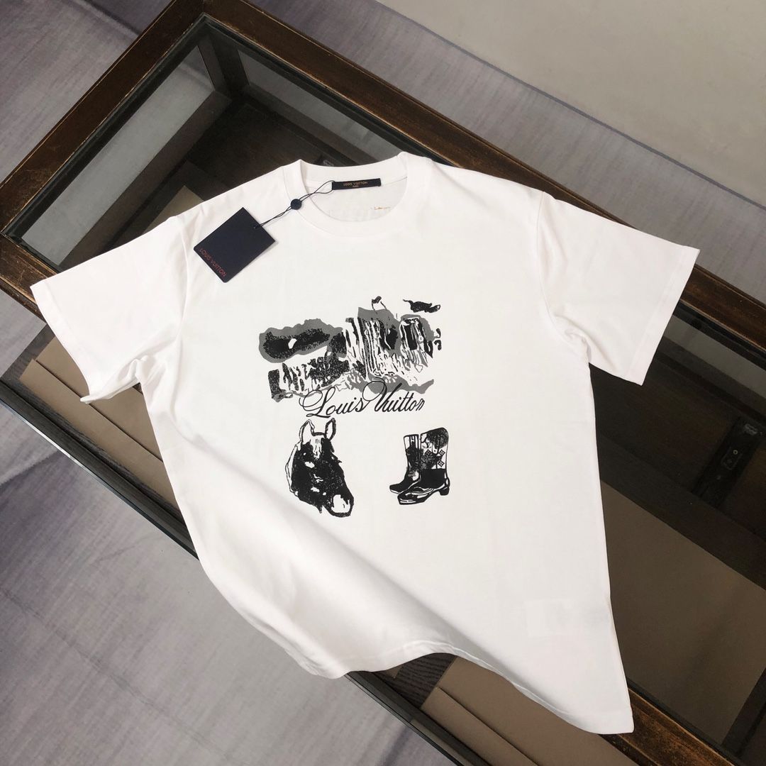【返品不可】 本日限定特価】Louis Vuitton 春夏 ロゴプリントTシャツ [本日 トップス