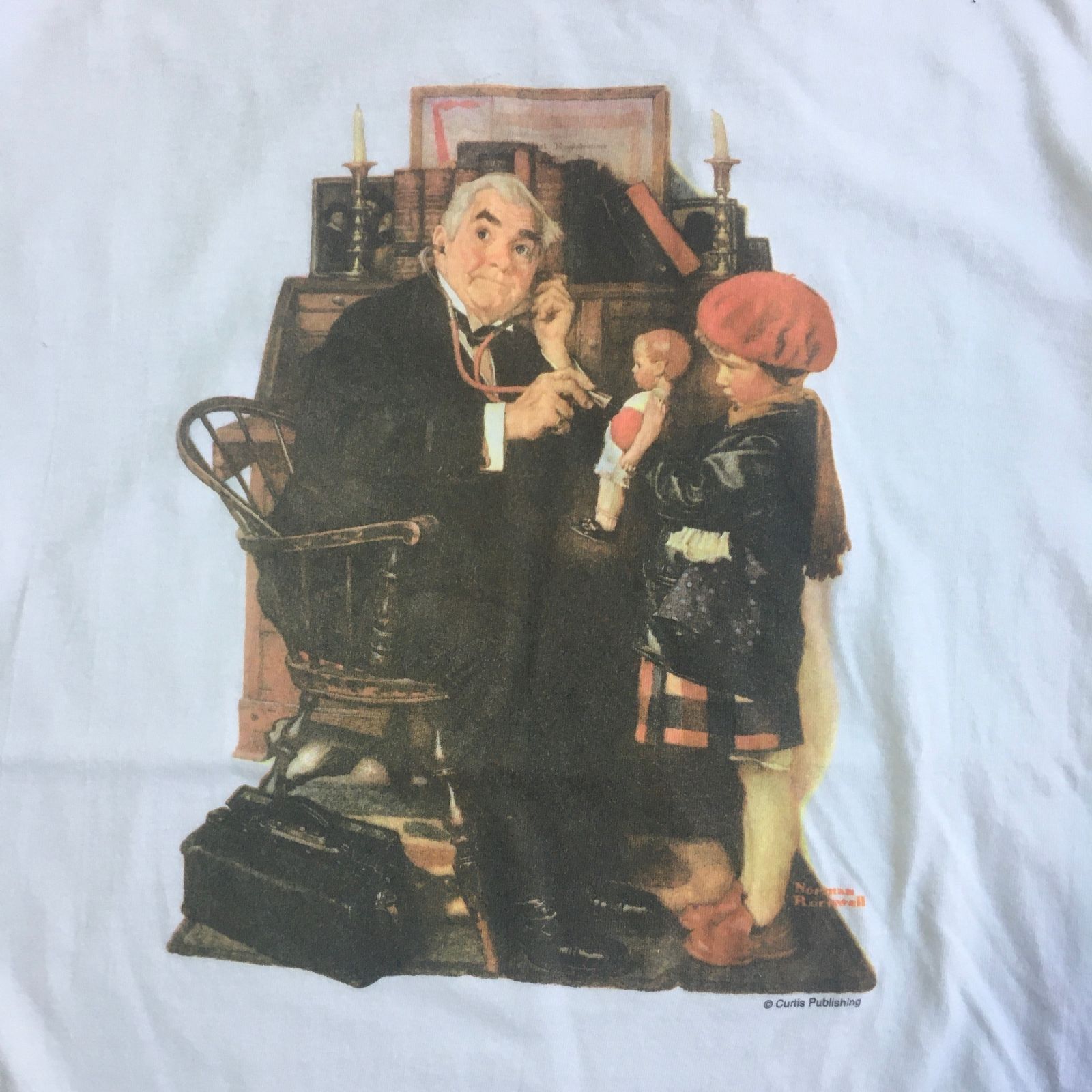 90s USA製 Norman Rockwell Doctor and the doll Printed T