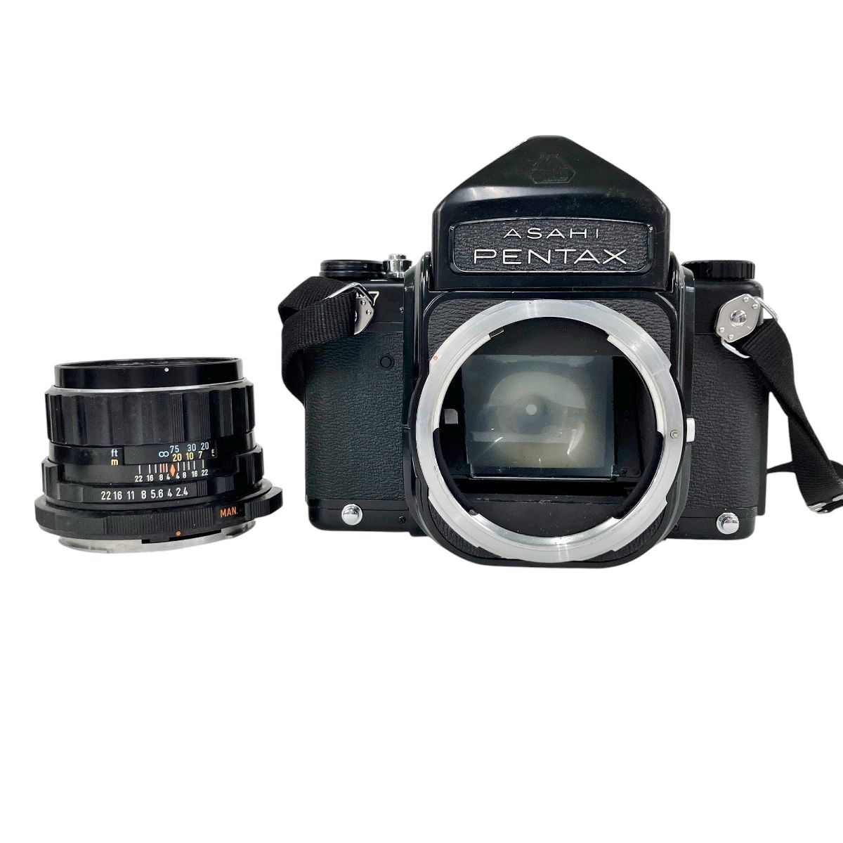 ASAHI PENTAX 6×7 ボディ Super-Multi-Coated TAKUMAR 1 2.4 105mm レンズ 中判 フィルムカメラ ジャンク Y10002489
