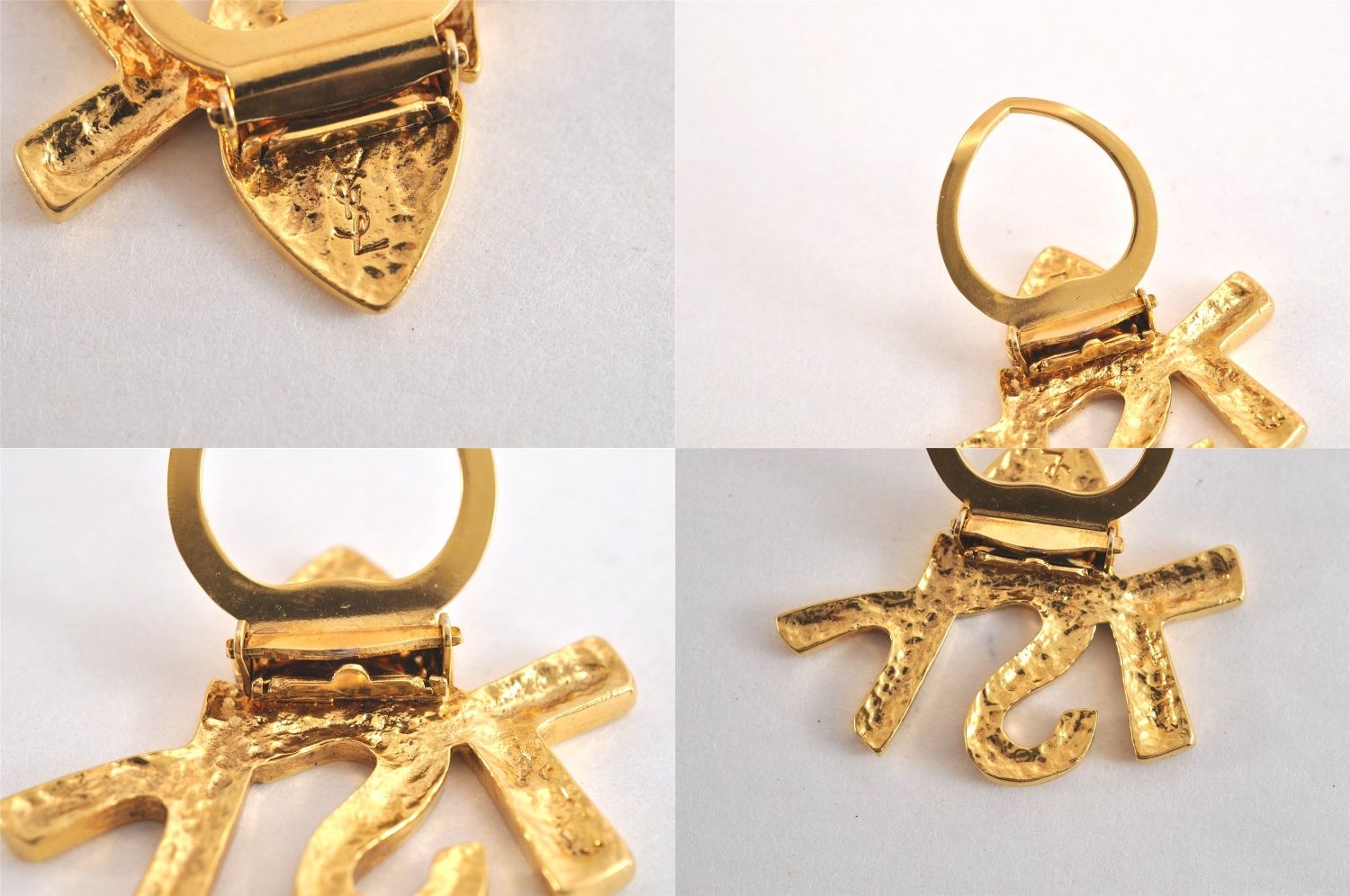 YVES SAINT LAURENT イヴサンローラン ロゴ クリップオン ブローチ ゴールド トーン 2720N FORTGASGNV_COM_BR