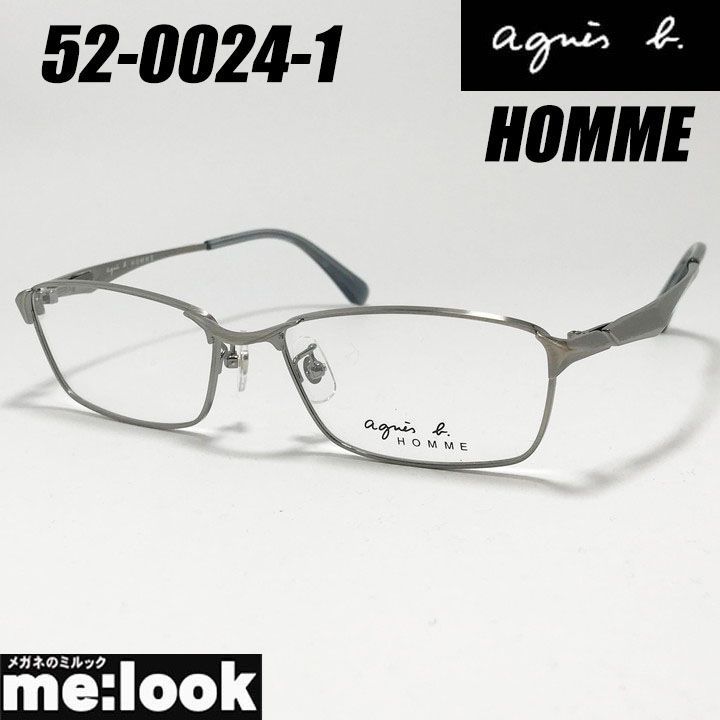 agnes b. HOMME アニエス ベー オム メンズ 眼鏡 メガネ フレーム サングラス 52-0024-1 サイズ54 ガンメタ