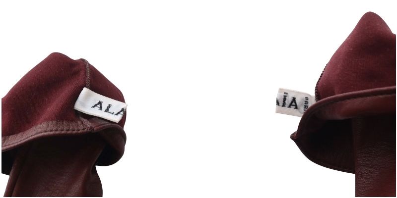 アライア ALAIA ロンググローブ 手袋 レザー ボルドー 