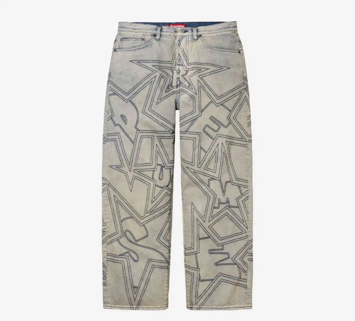 30 Supreme シュプリーム スター トップステッチ バギー ジーンズ ダーティー デニム パンツ ー 25SS