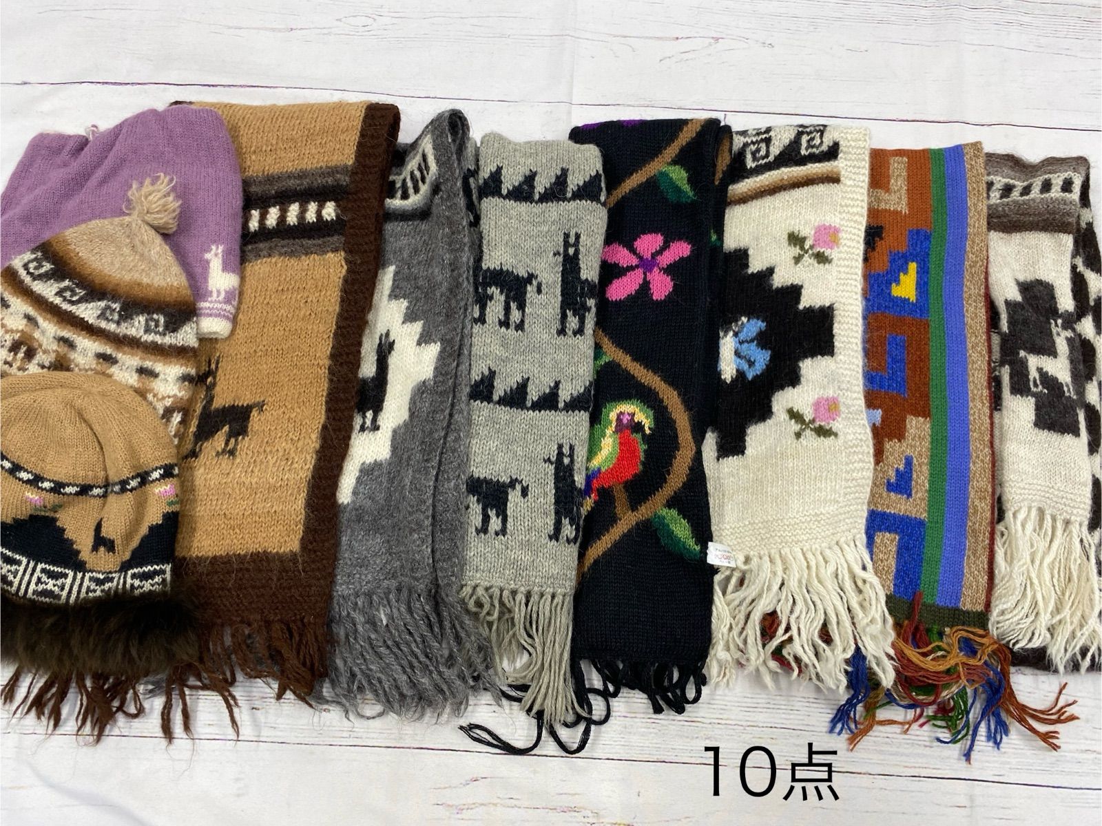 S174 アルパカ系 小物 おまとめ10点 マフラー 帽子 ネックウォーマー