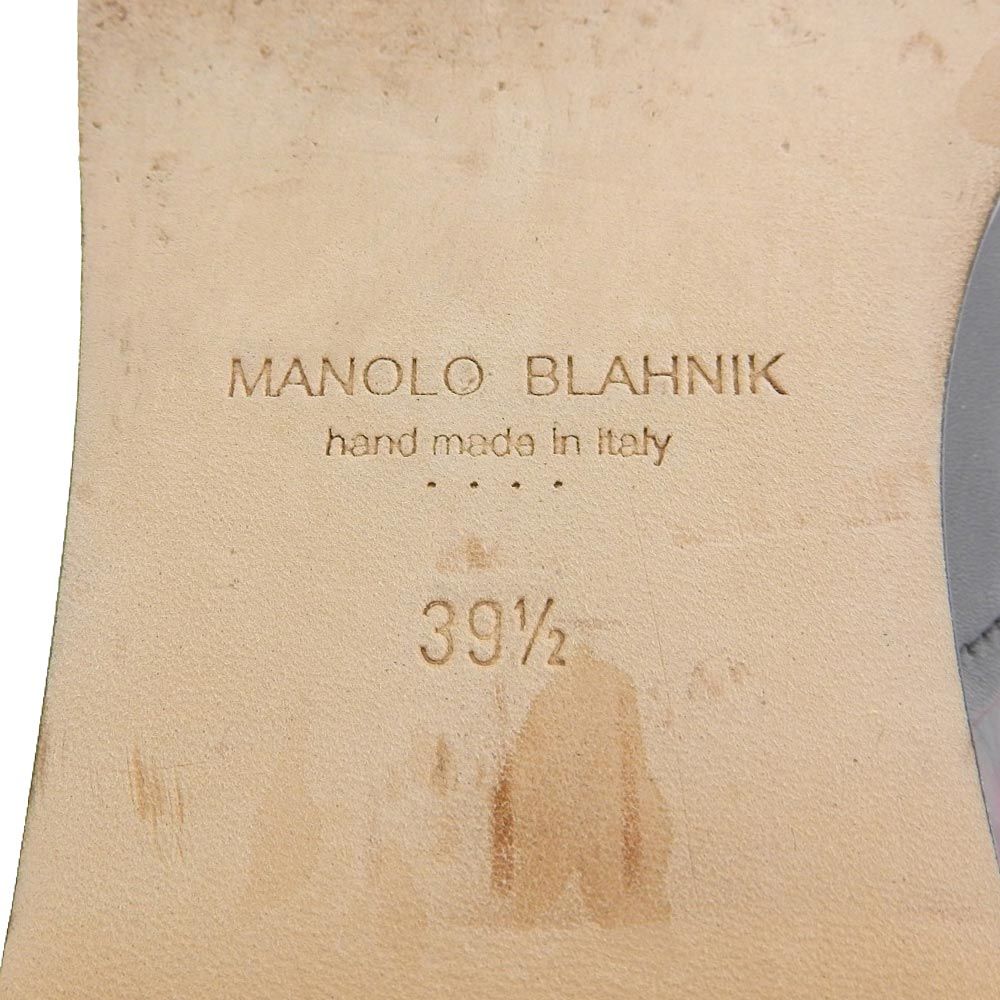 MANOLO BLAHNIK マノロブラニク 美品 リボン レザー パテント オックスフォードシューズ レディース ブラック 39 1/2 39 1/2