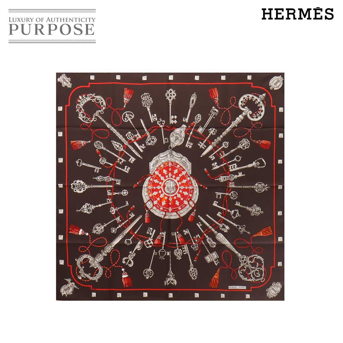 未使用 展示品 エルメス HERMES カレ 90 スカーフ Les Cles 鍵柄 カギ 