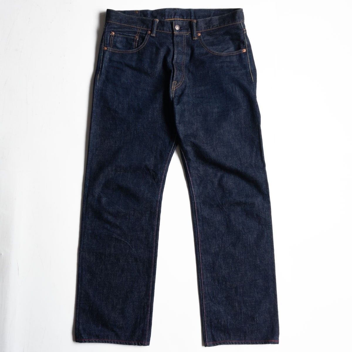 濃紺 桃太郎ジーンズ G003-MB|銅丹クラシックストレート ボタンフライ W36 デニムパンツ