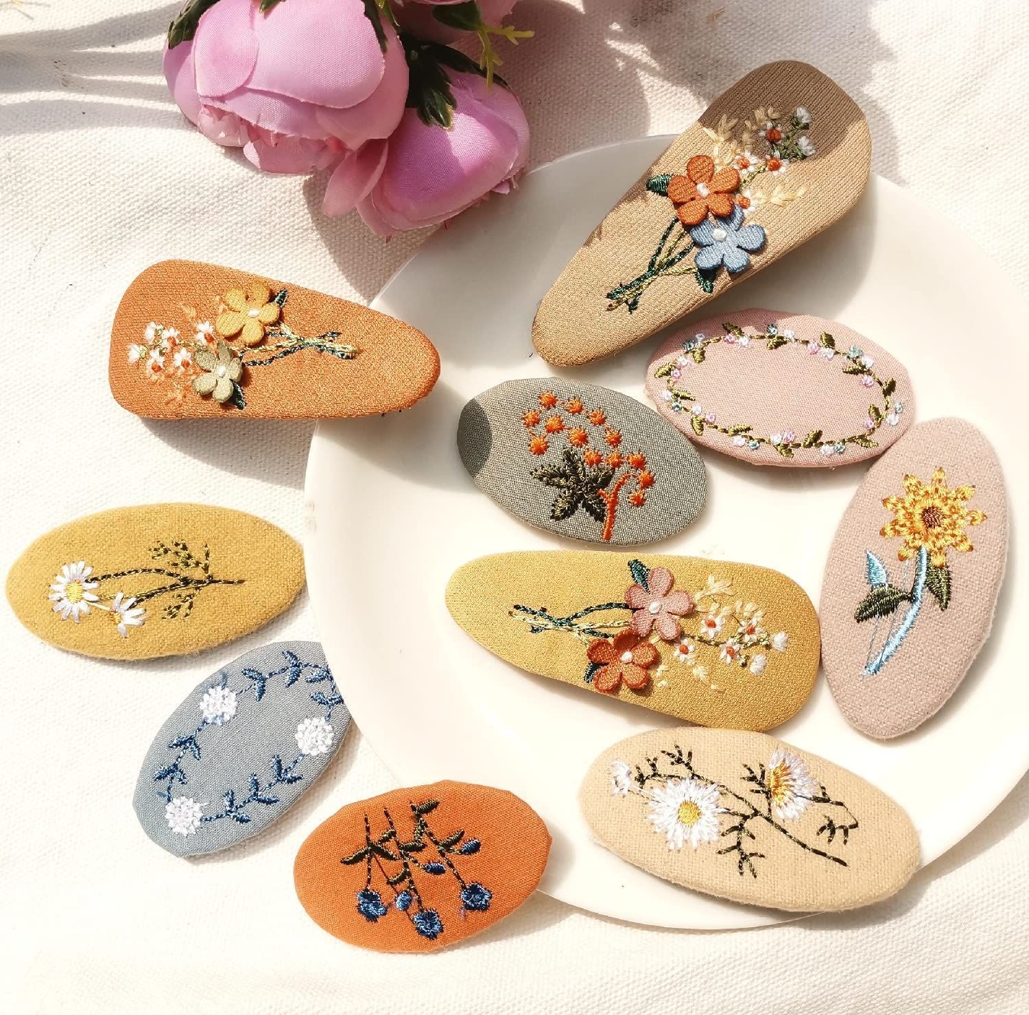 刺繍 ベビー キッズ ヘアクリップ チューリップ チューリップ - ヘア 