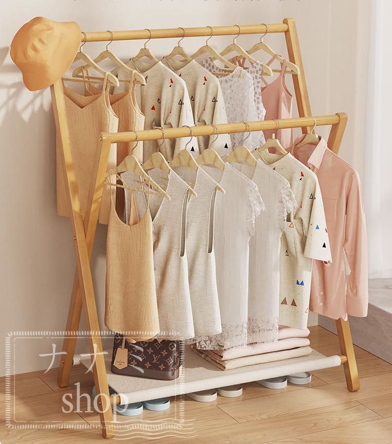 折りたたみ式ハンガー 屋内用 床置き 寝室用 ハンガー 家庭用 リビングルーム バルコニー 物干し ラック シンプル コートラック