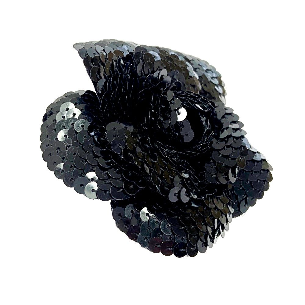 CHANEL シャネル コサージュ ブローチ スパンコール カメリア ブラック 中古】【箱付き】 CHANEL シャネル スパンコール カメリア