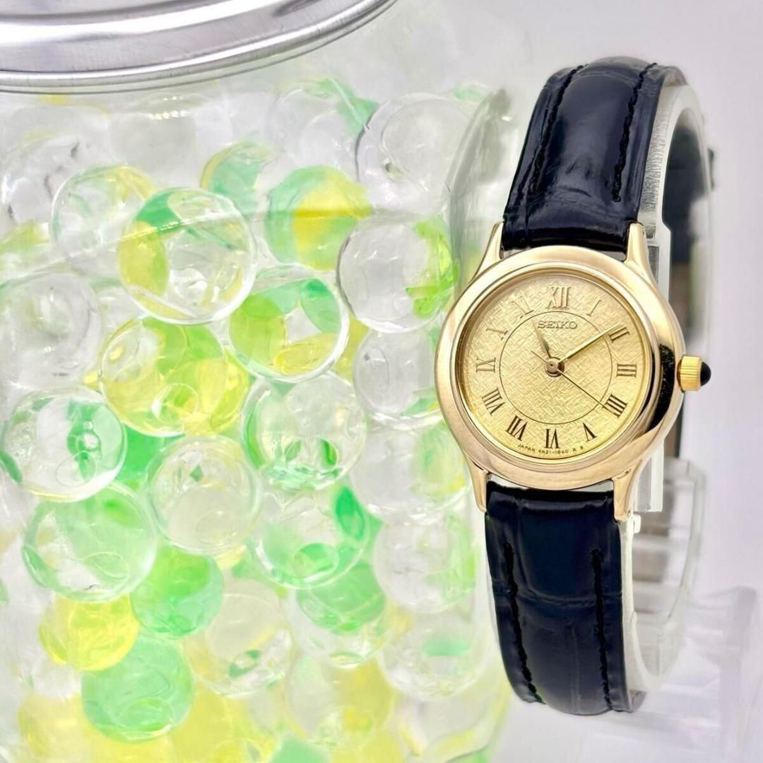 外観 電池 SEIKO セイコー ゴールド レディース 腕時計 ベルト