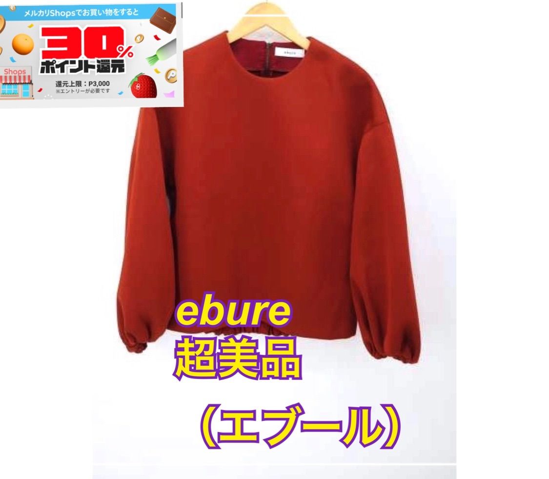 超美品 エブール ebure トップスダブルラッセルプルオーバー - セレブ