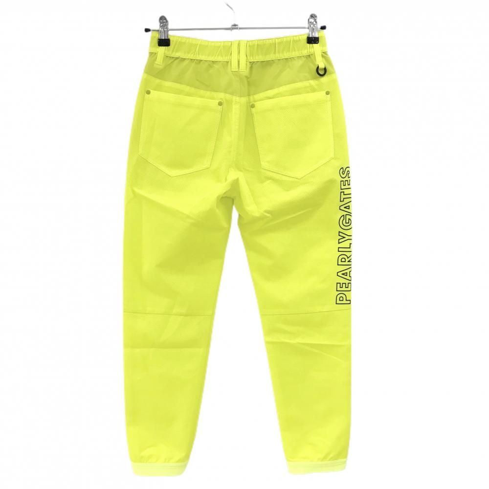 パーリーゲイツ ジョガーパンツ イエロー×ネイビー ダイヤ柄織生地 レディース 0 S ゴルフウェア PEARLY GATES