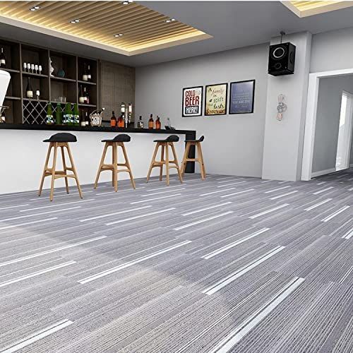 uyoyous タイルカーペット 大判 100×25cm 12枚 ジョイントマット フロアマット 商業カーペット 厚手 防音 滑り止め 床に カラー：グレー uyoyous タイルカーペット 大判 100×25cm 12枚