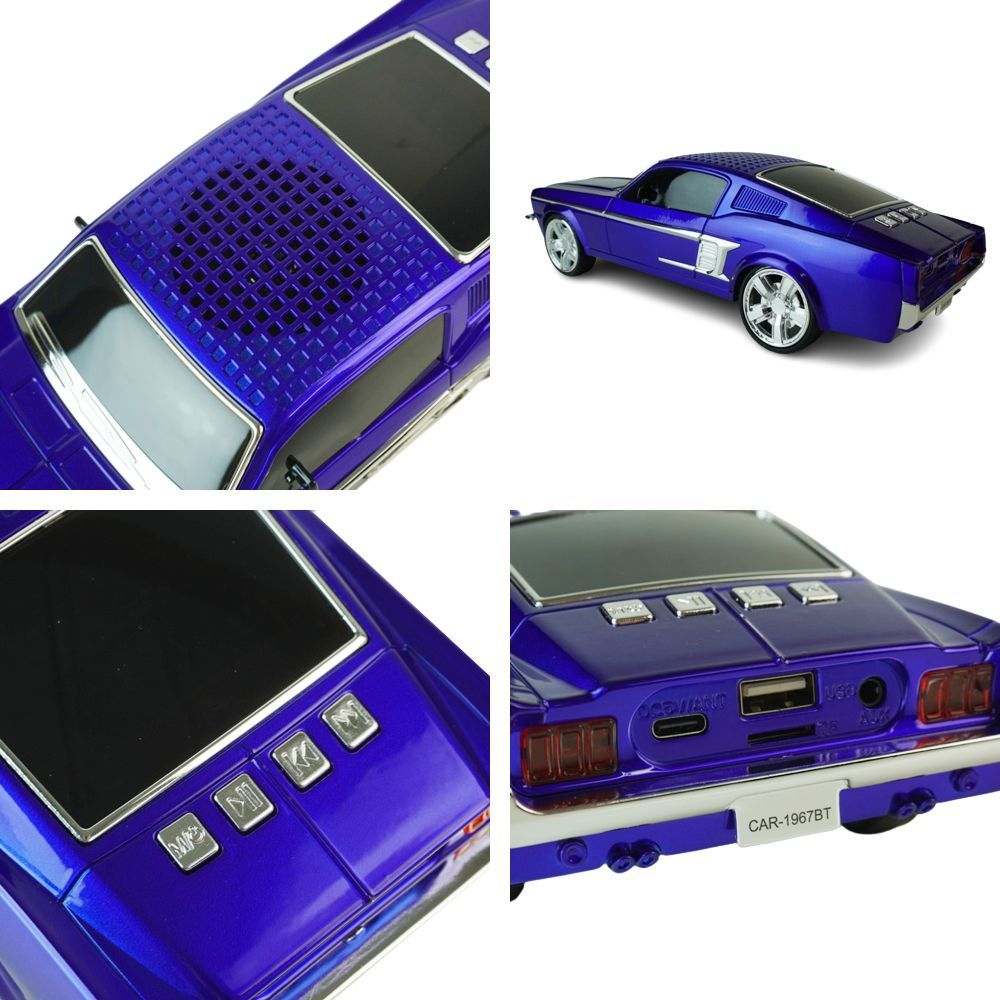 新品25cmブルートゥーススピーカーフォードマスタングブルービンテージアメ車 1967 REPLICA CAR BLUETOOTH SPEAKER FORD MUSTANG 1967