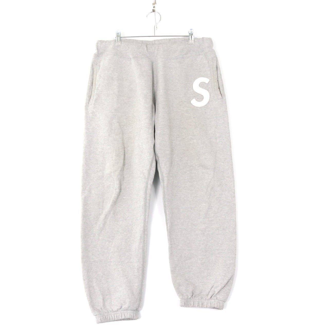 【中古B】SUPREME シュプリーム S メンズ パンツ スウェットパンツ Sロゴ グレー 裏起毛あり コットン ポリエステル 中古B 古着