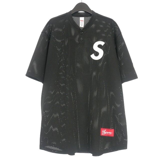 シュプリーム　ベースボール　シャツ　ユニフォーム　ユニホーム　ブラック　黒　S シュプリーム SUPREME 24AW S Logo Baseball Henley ベース