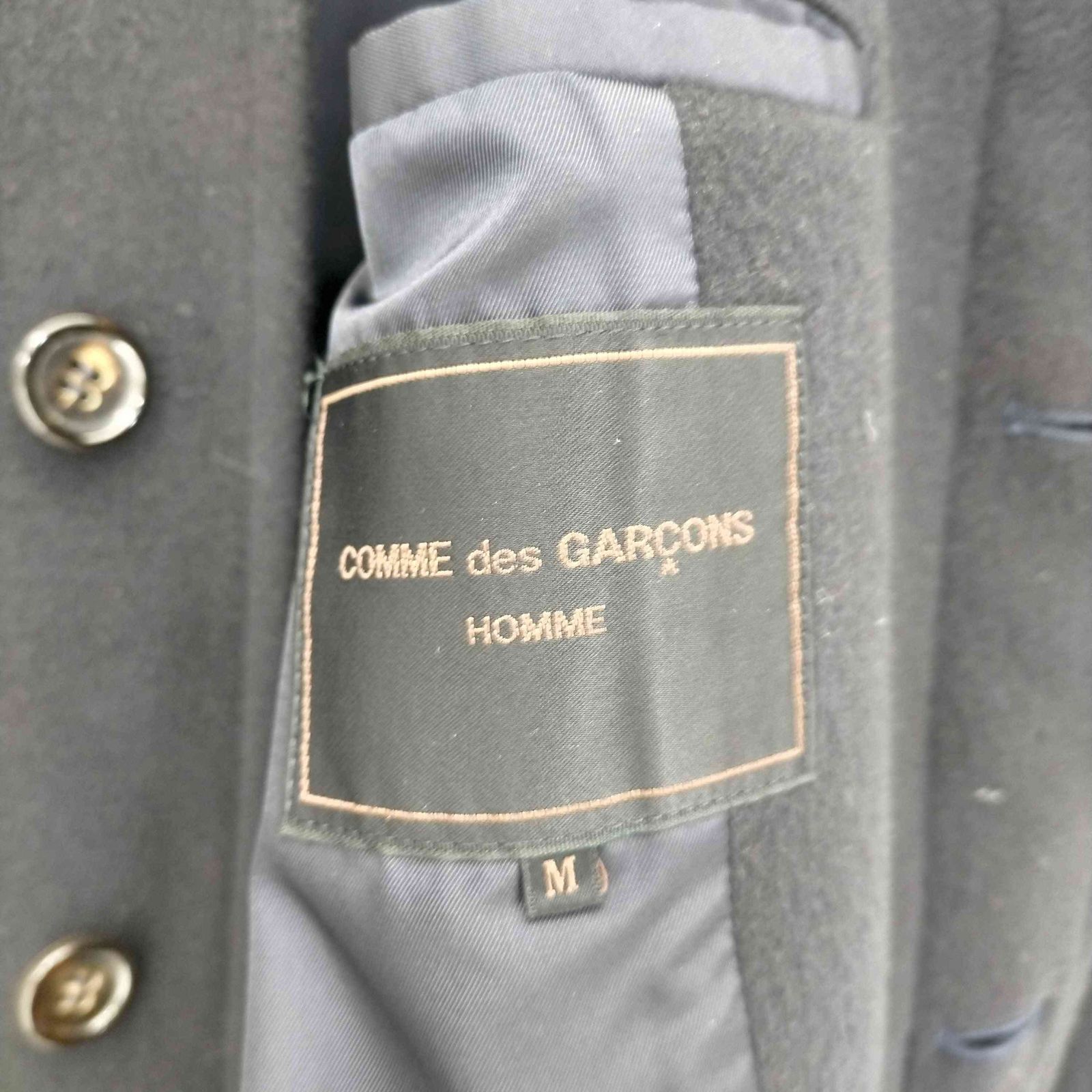 コムデギャルソンオム　80s　AD表記なし　混紡　起毛　ステンカラーコート 未使用 COMME des GARCONS HOMME PLUS 23SS ワイヤー入り ダブル