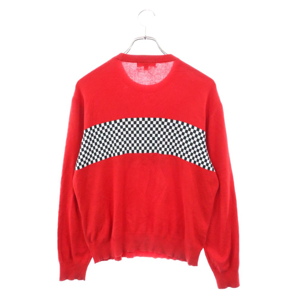 SUPREME (シュプリーム) 18SS Checkered Panel Crewneck Sweater ...