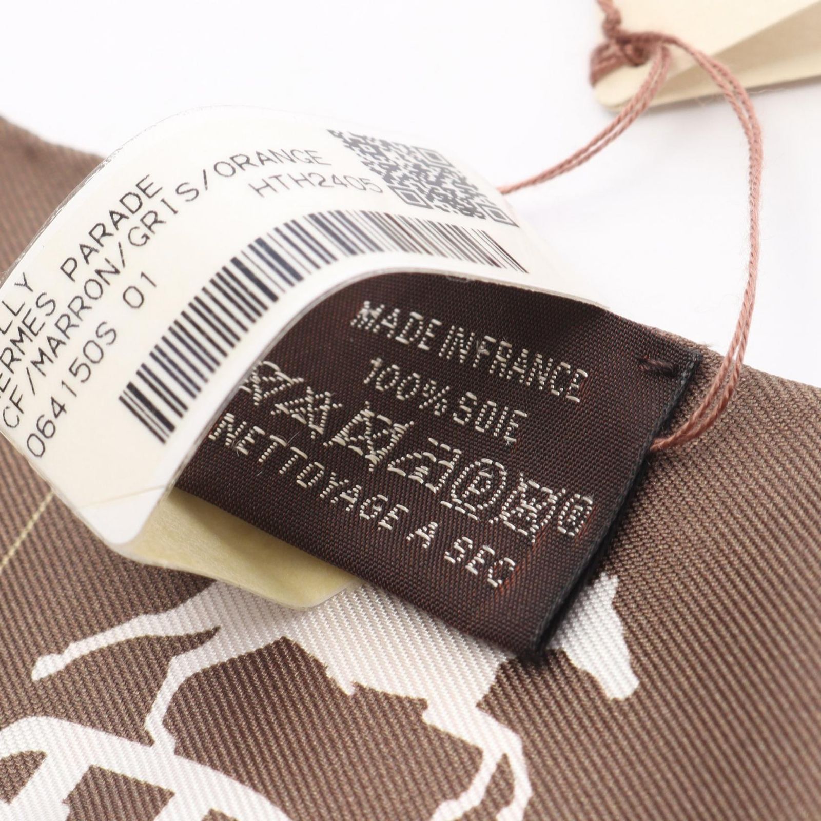 HERMES ツイリー パレード　シルク　スカーフ ブラウン HERMES ツイリー パレードシルクスカーフ ブラウン