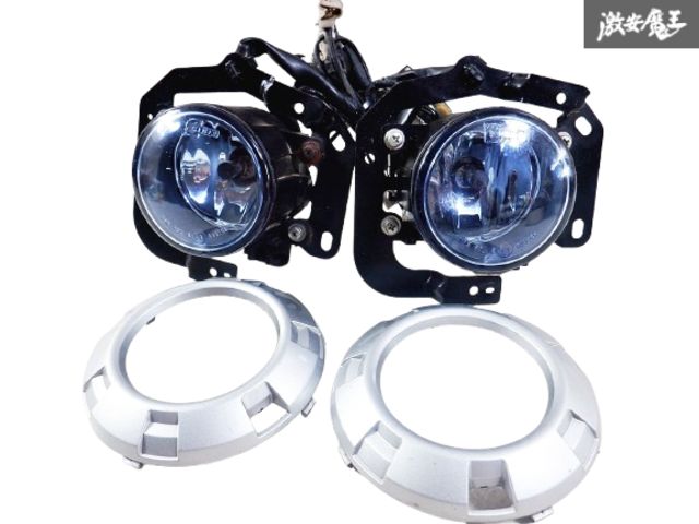 【彡ブルーレンズ美品彡】三菱純正 CV5W デリカ D5 CIBIE シビエ フォグランプ ライト 左右 ハーネス カバー付 89204291 棚C4