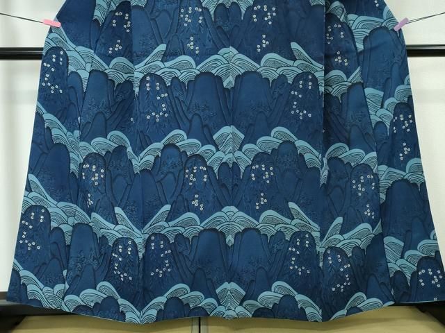 平和屋本店■希少　本場手染琉球紅型　森田紅型　訪問着　重ね山　反端付き　逸品　DZAA4478kh5 平和屋本店□希少 本場手染琉球紅型 森田紅型 訪問着 重ね山 反端付き