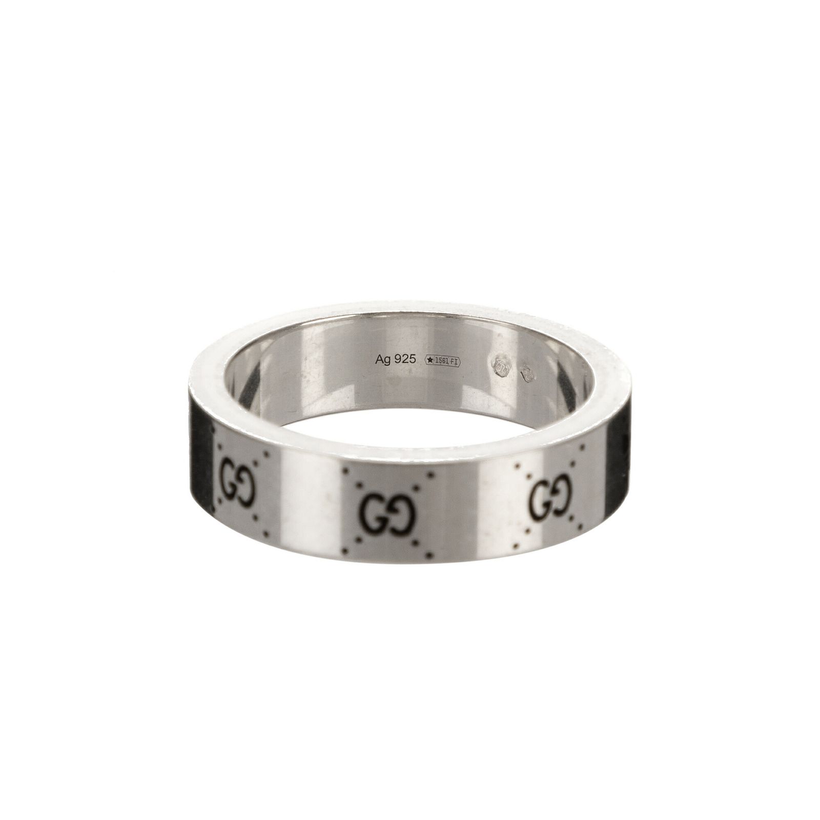 恵み GUCCI グッチアディダス コラボレーション リング銀アディダス ロゴ ワイド バンド スターリングシルバーA 楽しませる