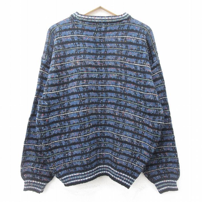 XL/古着 長袖 セーター メンズ 90s 大きいサイズ アクリル クルーネック 紺他 ネイビー 24nov01 中古 ニット トップス