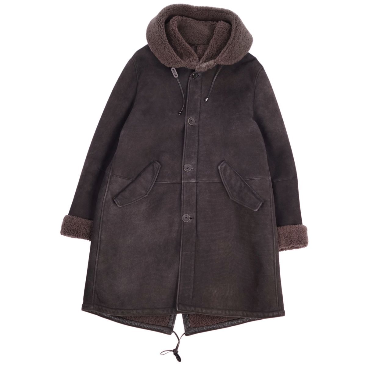 美品 ヘルノ HERNO ムートン コート モッズコート フィッシュテール