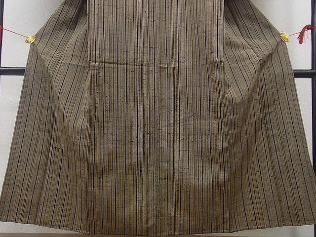 平和屋本店□極上 紬 ざざんざ織 伊兵衛織 単衣 間道 逸品 n-zb0310