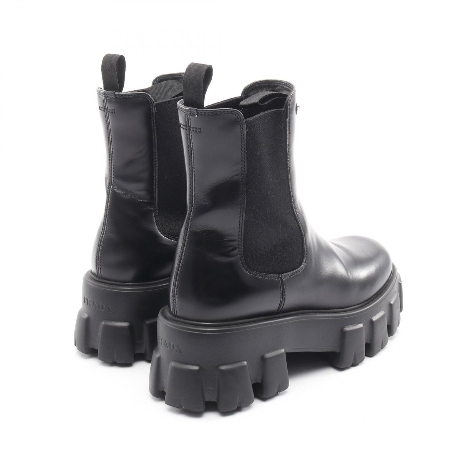 PRADA プラダ モノリス ブラッシュドレザー チェルシー ブーツ