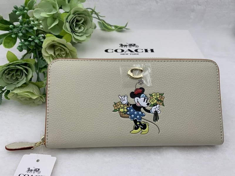 コーチ 長財布 COACH 財布 COACH × DISNEYコラボ ミニーマウスディズニー創立100周年限定 アコーディオン ウォレット プレゼント ギフト ラウンドファスナー ロング ジップ ファッション 新品 未使用 CH472 C335Z-25