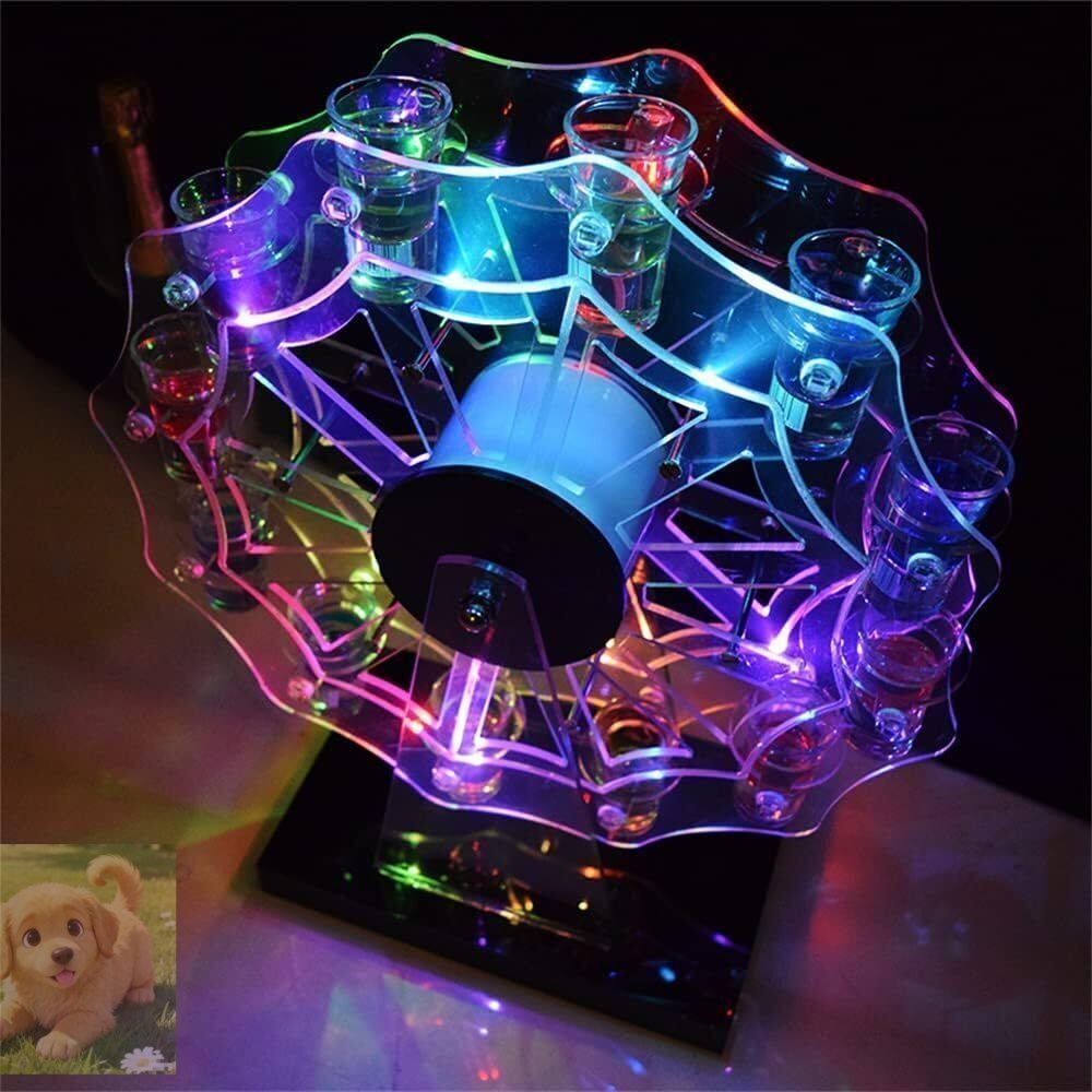 回転アイスワインラック輝く カラフルな観覧車カップホルダー