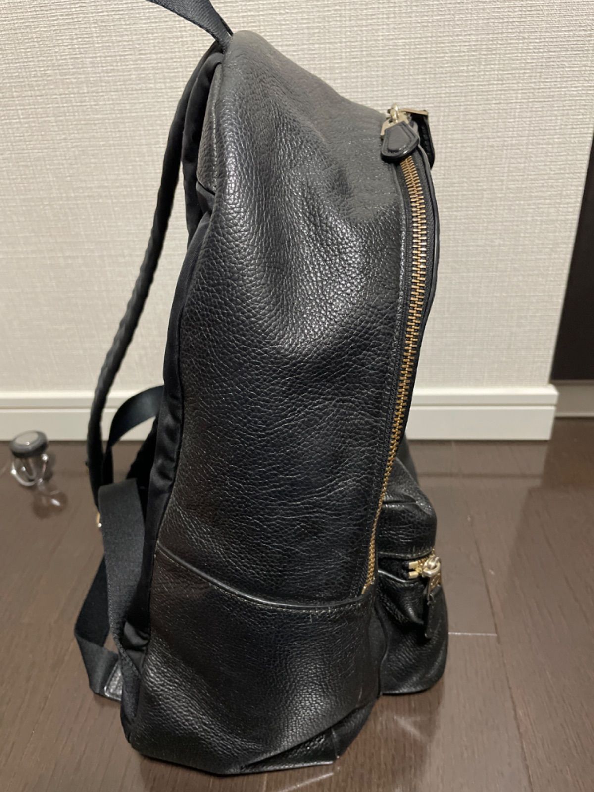 COACH チャーリー ペブルド リュックサック レザー ブラック
