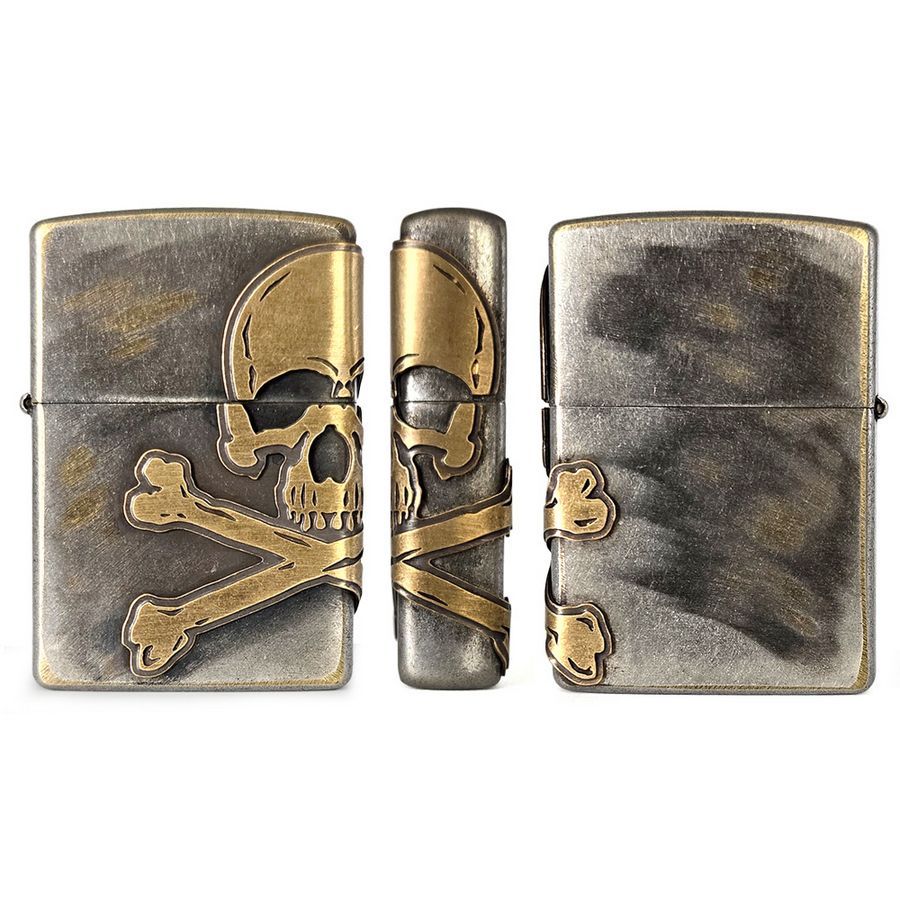 ZIPPO(ジッポー) 2AB-SKULL スカル ドクロ 骸骨 アンティーク オイル
