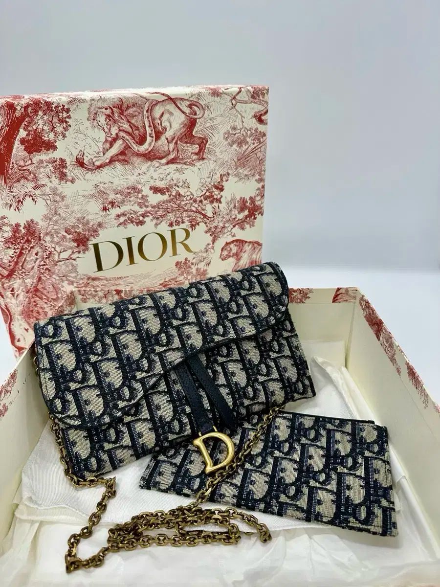 OS Dior ディオール サドルバッグ オブリーク woc チェーンバッグ