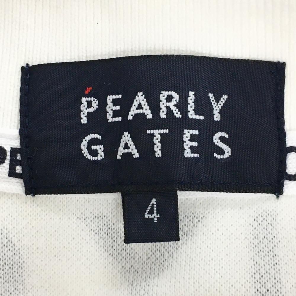 美品】パーリーゲイツ 半袖ポロシャツ 白×黒 ロゴ総柄 30周年