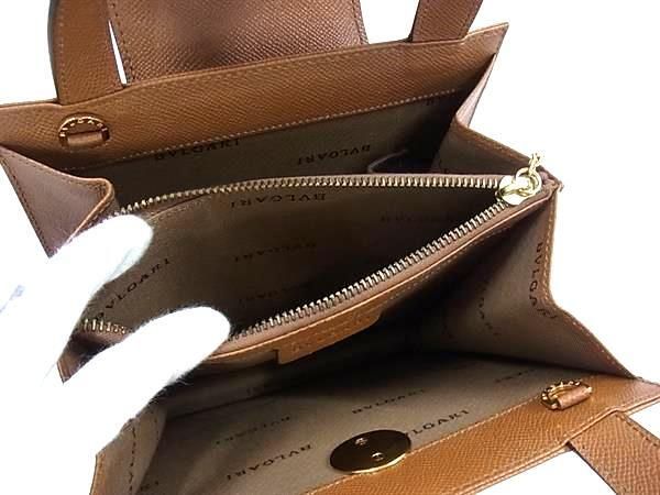 【美品】ブルガリ 2way レザー ターンロック ブラウン　ゴールド 美品】ブルガリ 2way レザー ターンロック ブラウン ゴールド