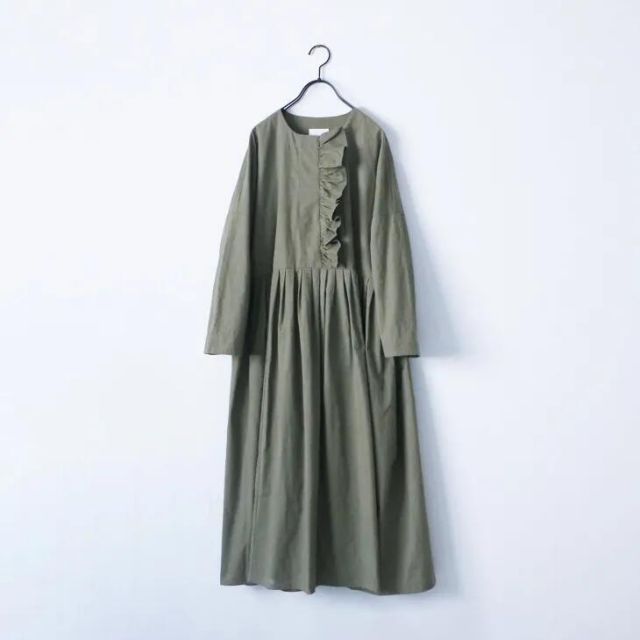 ピグメントダイコットン フリルワンピース