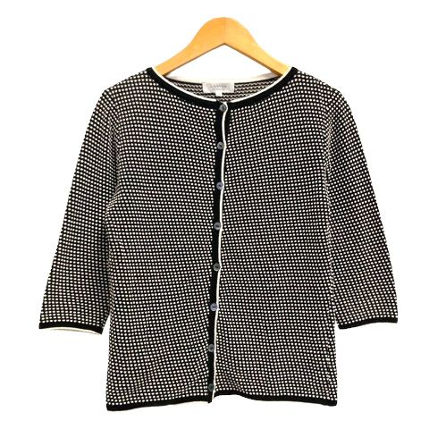 LANVIN - 美品 ランバン LANVIN COLLECTION アンサンブル カーディガン ニット ビジュー トップス レディース 38(M相当) ブルー ランバン LANVIN アンサンブルニット カーディガン ノースリーブ
