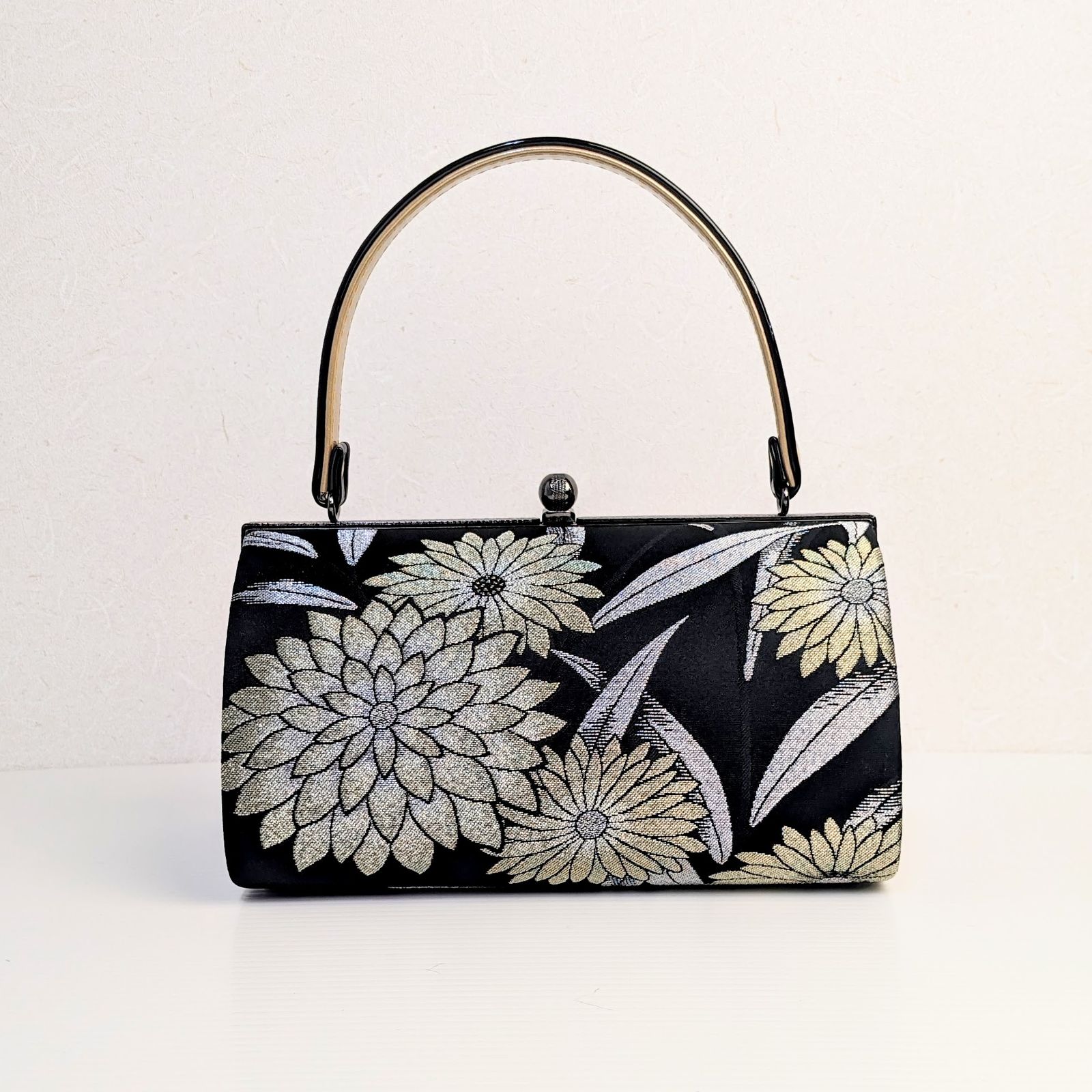 和装 草履バッグセット 帯地 黒×金 3枚芯 フリーサイズ k19-5