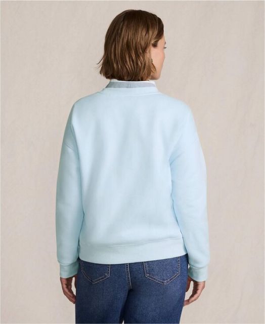 ランズエンド レディース パーカー スウェット アウター Women s Plus Size Serious Sweats Oversized Long Sleeve Crew Neck Sweatshirt Soft ice blue