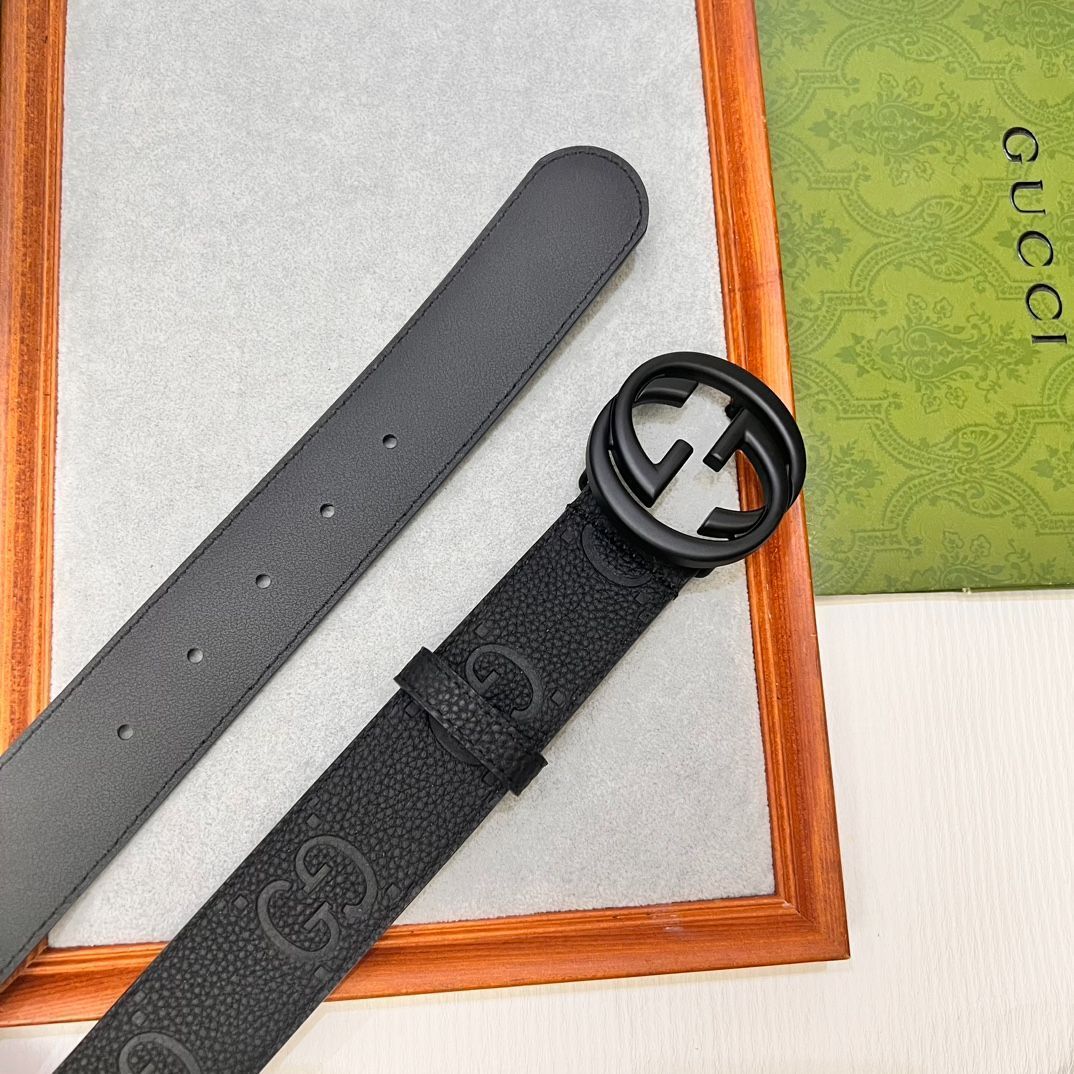 今日特価】Gucci 2024 年式 3.8cm 幅 輸入生地 & 本革ベルト-2