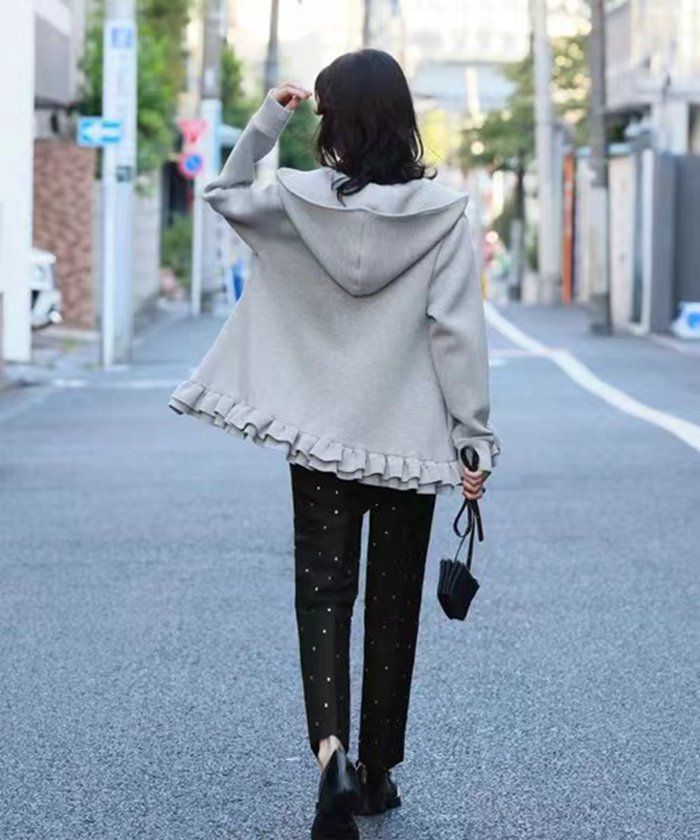 HTH♡ダメージ加工ジップスウェットパーカー ネイビー 超高密度