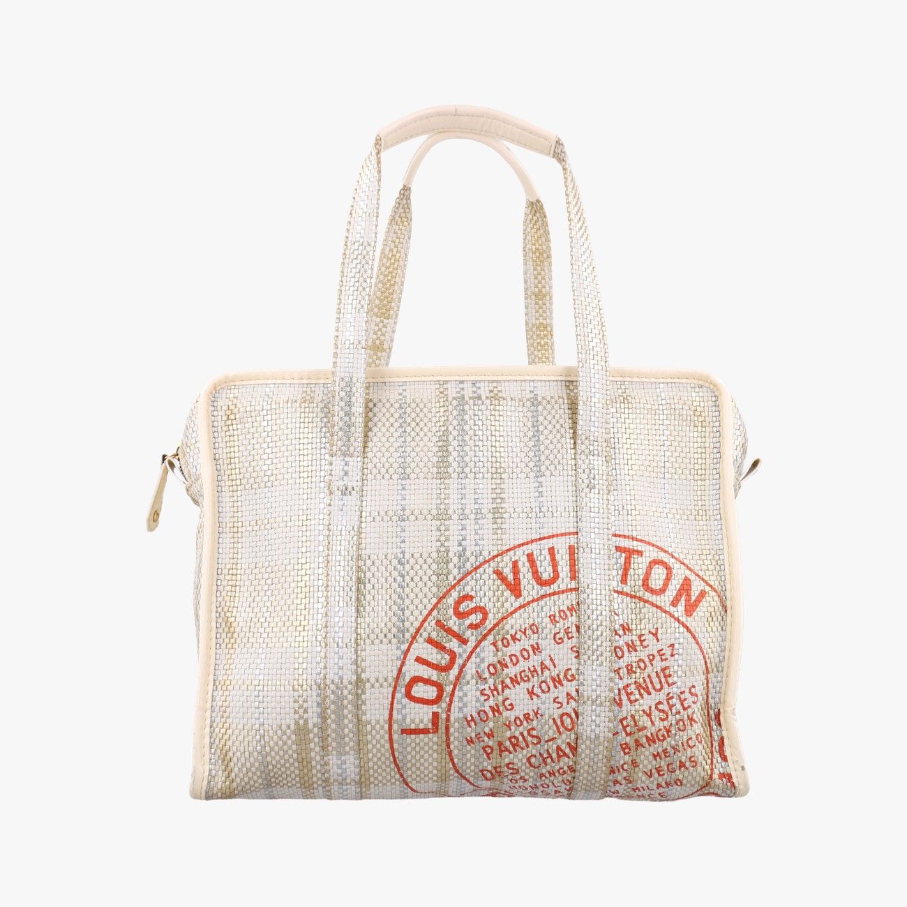 ルイヴィトンLouis VuittonストリートショッパーPMホワイトファブリックM95416SR1057