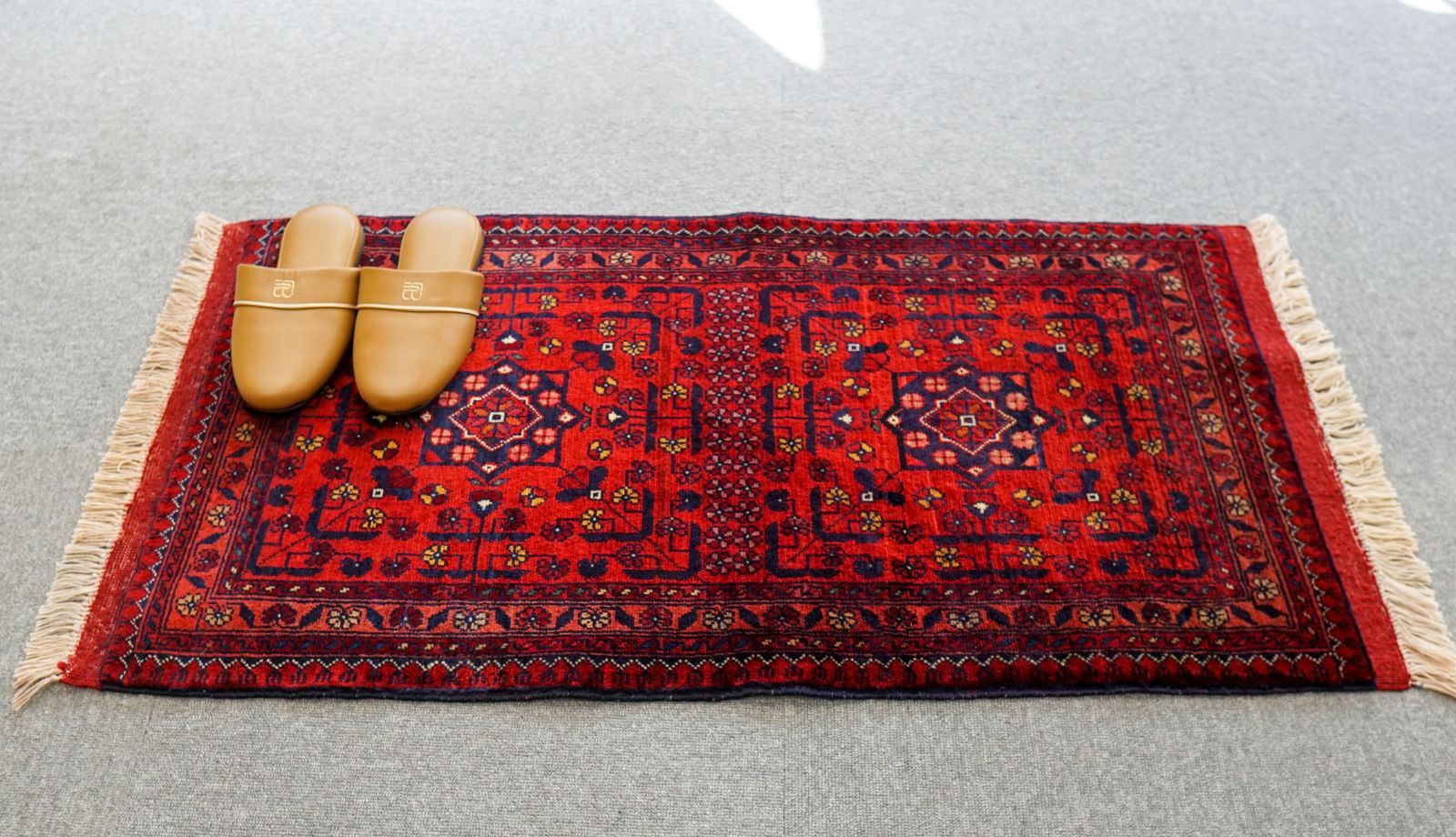 54×42cm アフガニスタン絨毯 Fine カールモハメディ トライバルラグ